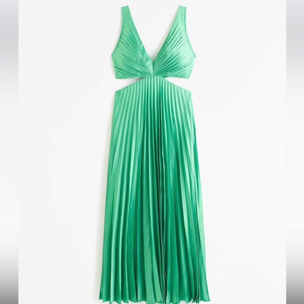 A&F Giselle Pleated Cutout Maxi Dress